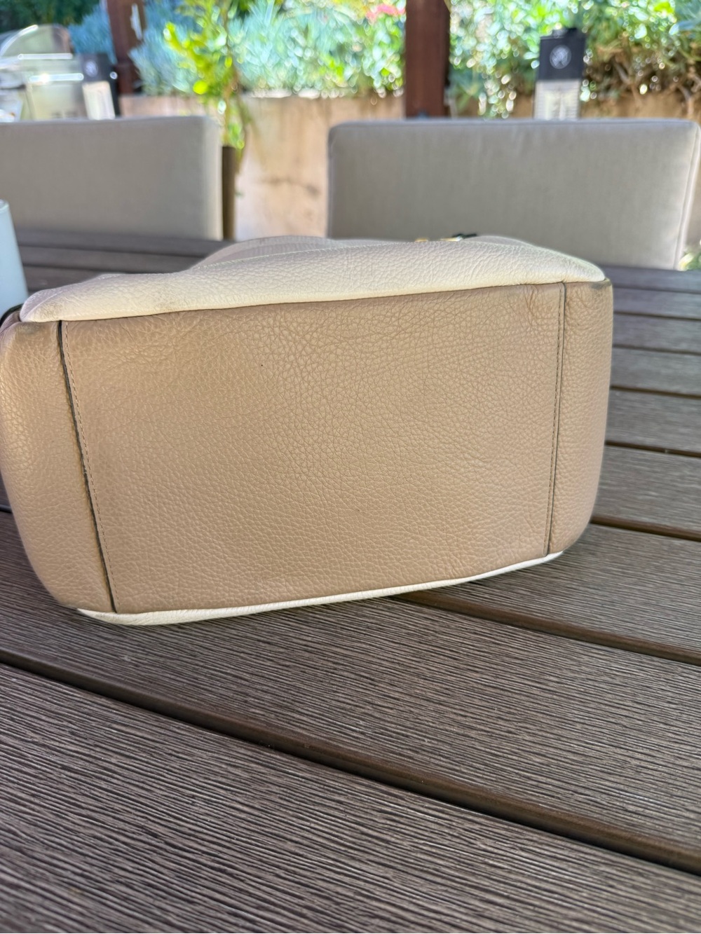 Coach Pebbled Leather Shoulder Bag in White, Black and Tan - Picture 5 of 16